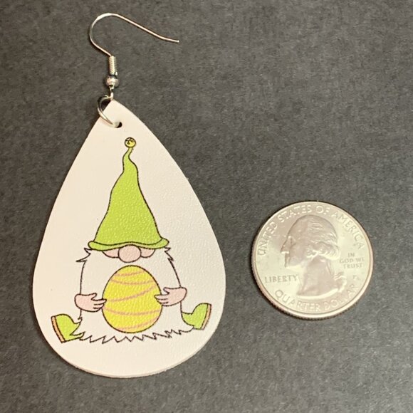 Easter Egg Earring, Easter Basket Gift, Gnome Dwarf Earring Earring, Easter - Picture 2 of 4